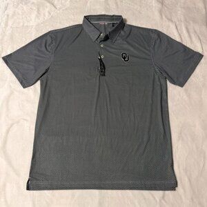 Ecotec OK Sooners Polo Men’s XL Black White Checkered UPF 50 Golf Performance